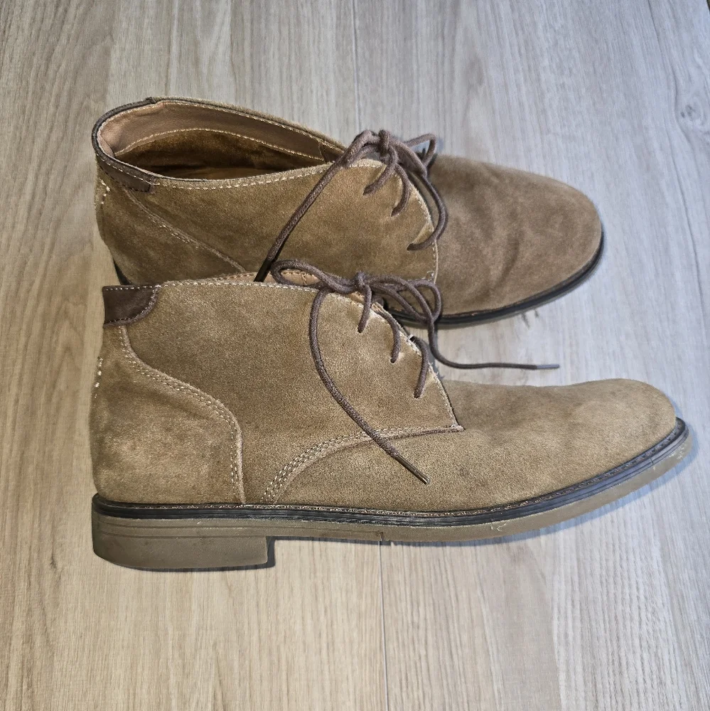 Nunn Bush Men's Chukka Boots Size 10.5 Camel Lancaster Plain Toe Ankle Shoe